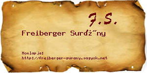 Freiberger Surány névjegykártya